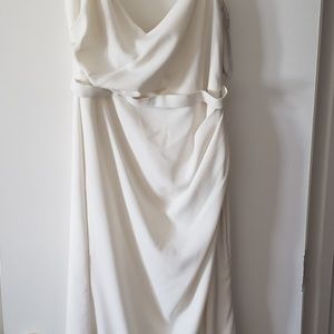 Ivory off the shoulder wedding dress